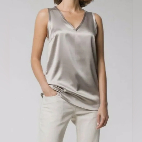 Brunello Cucinelli Tops - BRUNELLO CUCINELLI Silk Satin Top